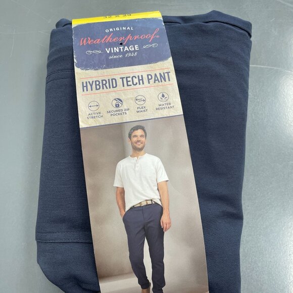 NEW Weatherproof Vintage Men's 32x29 Hybrid Tech Pants Blue - Picture 7 of 9